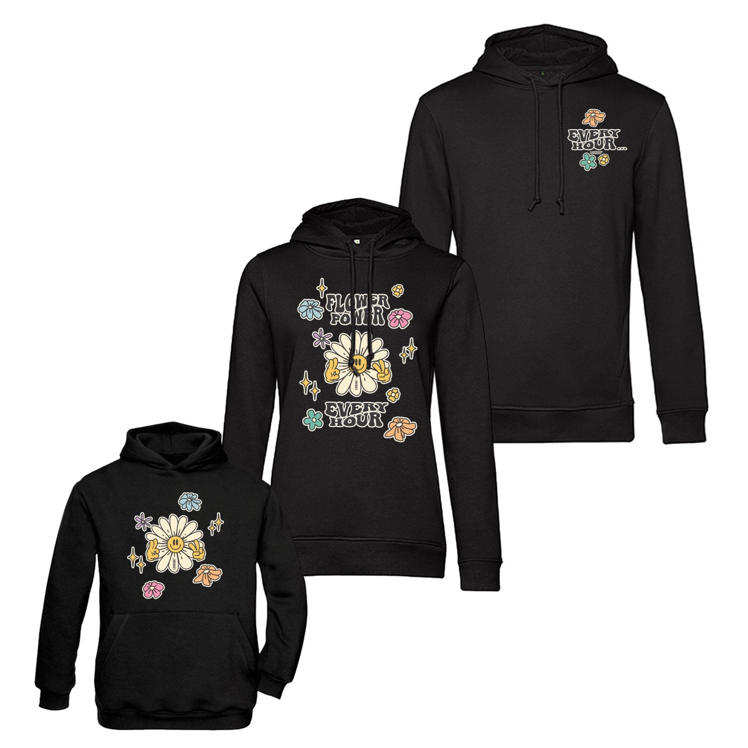 Family Set "Flower Power" - schwarz