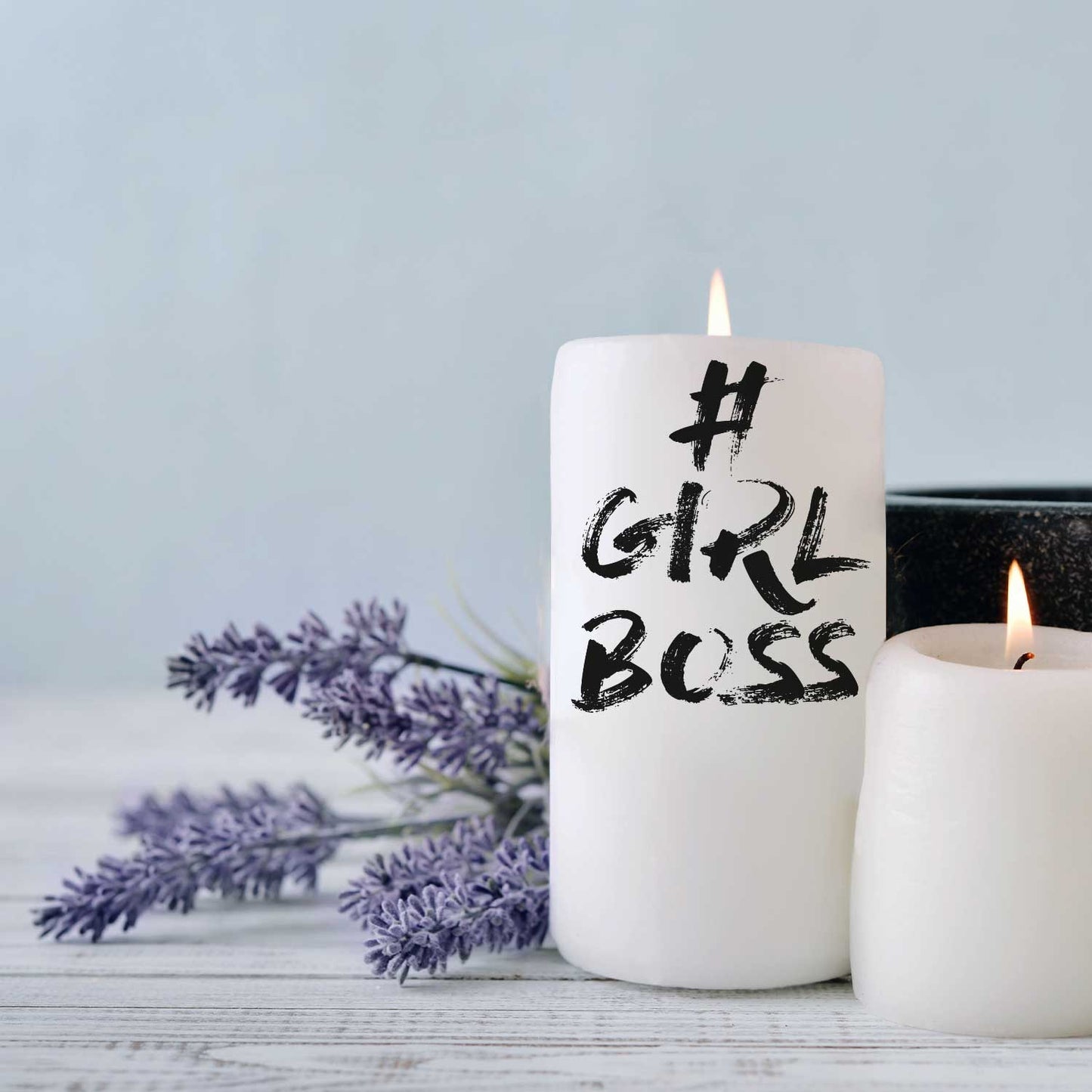 Kerze "#Girlboss"